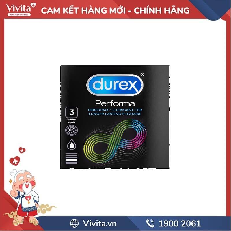 Bao cao su thiên nhiên durex performa hộp  cái