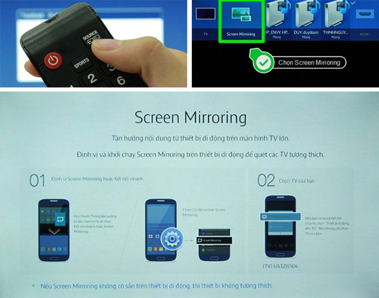 Cách chiếu màn hình điện thoại lên truyền hình samsung nhanh chóng