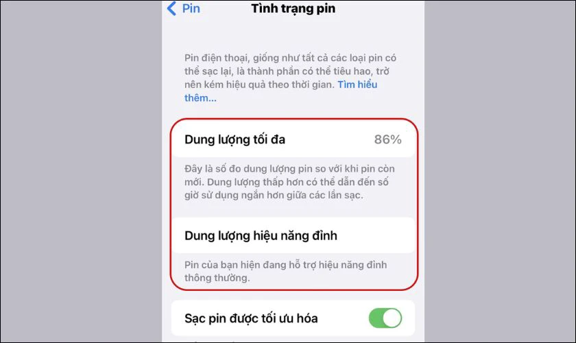 Tình trạng pin bảo trì là gì