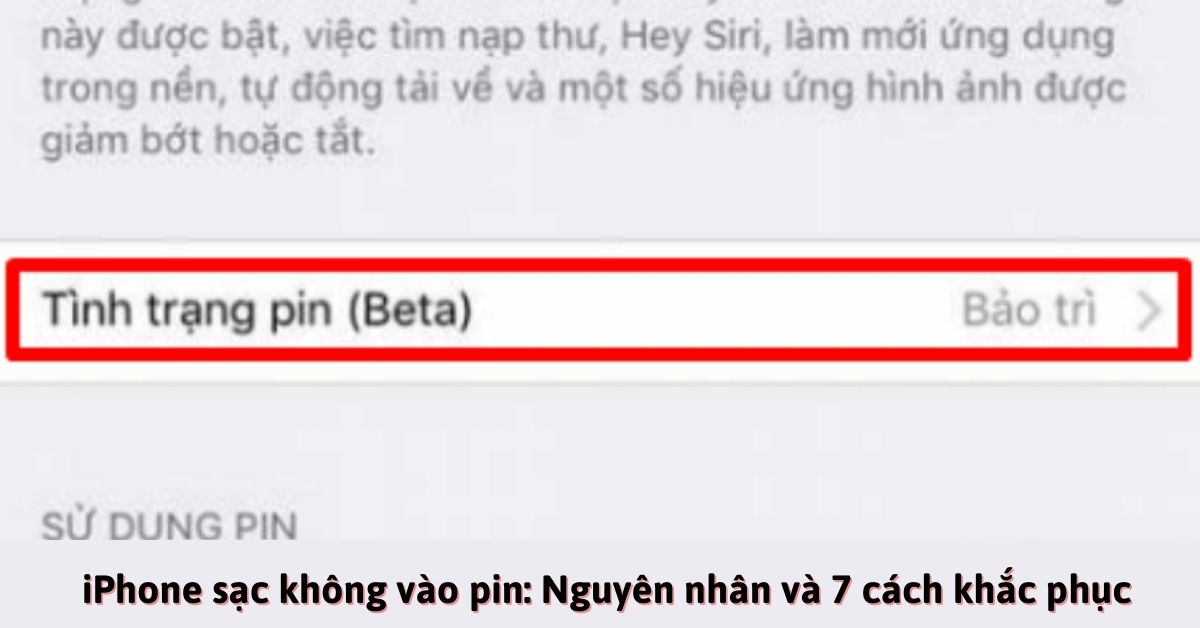 Tình trạng pin bảo trì trên iphone có tác động máy không