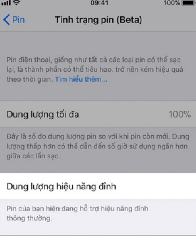 Tình trạng pin gia hạn trên iphone